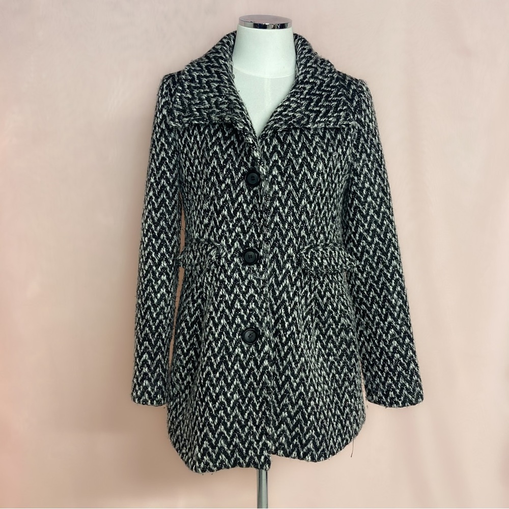 Kenneth Cole New York wool blend chevron pea coat
